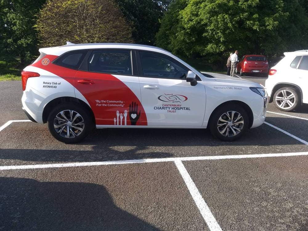 The Canterbury Charity Hospital Trust car, sponsored by the Rotary Club of Avonhead